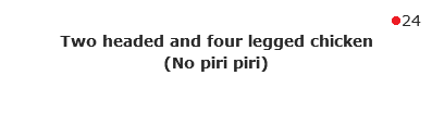 24
Two headed and four legged chicken
(No piri piri)